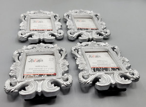 Silver Baroque Place Card Holders/Frames 2.5” X 1.75” Lot of 4