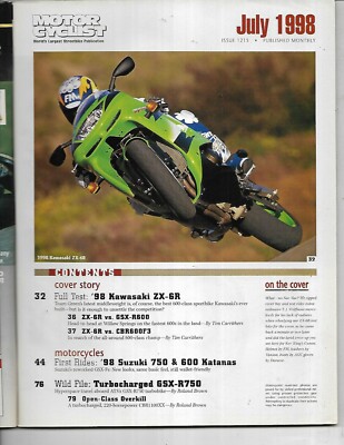雑誌 Motorcyclist Magazine July 1998- Kawasaki ZX-6R, Suzuki 750, BMW