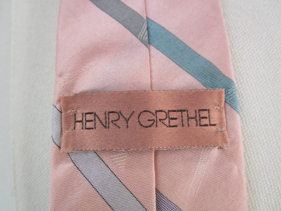 Corbata de seda Henry Grethel para hombre multicolor a rayas 56" de largo 2,75" de ancho de colección Foto 2 de 4