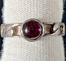 Hand Made Sterling Silver 925 Size 6.5 Garnet Gemstone Ring