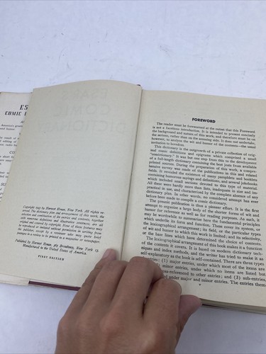 Esar's Comic Dictionary of Wit and Humor, Evan Esar, (1943), 1st edition DJ - Picture 7 of 22