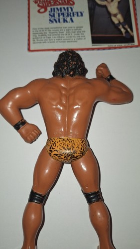 WWF LJN Superfly Jimmy Snuka Action Figure WWE Wrestling W/ Poster & Card - Picture 14 of 16
