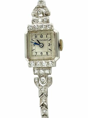 RARE 1920s Art Deco Luxury Platinum 56 Diamonds Ladies Watch 