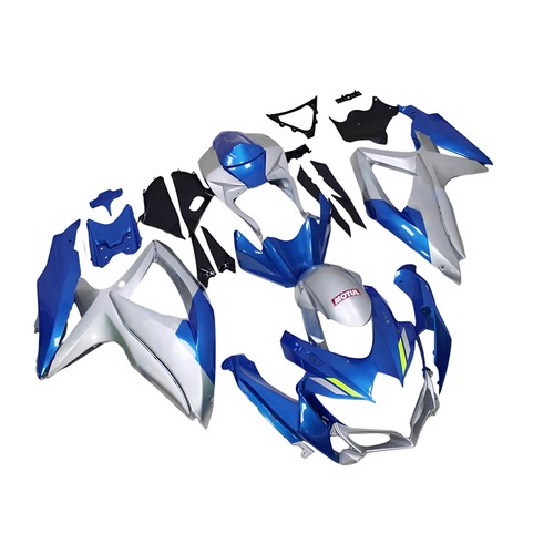 Silver Blue ABS Fairings For Suzuki GSXR600 GSXR750 K8 2008 2009 2010 Bodywork - Foto 2 di 9
