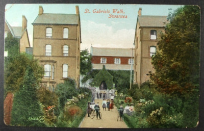 POSTKARTE St Gabriels Walk Swansea; Valentinstag; Rumpfadresse