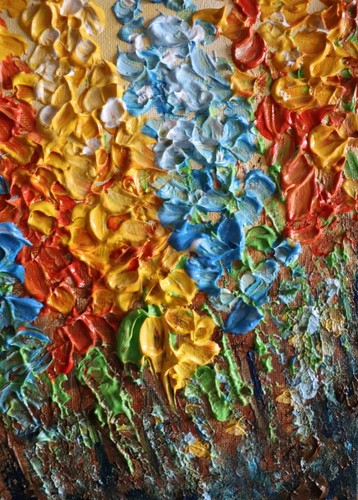 Oil Painting Colorful Lupine Flowers for YOU Abstract Painting Gift for Mom Gift - Picture 5 of 10