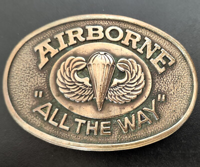 Vintage Rare Airborne Belt Buckle Plate '' All the Way '' | eBay