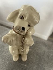 Large Kitsch Ceramic Begging Poodle Dog Ornament Vintage Retro Collectable