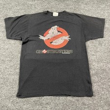 Vintage 1984 Ghostbusters Comedy Horror Film Shirt Small 18x24 Faded Black