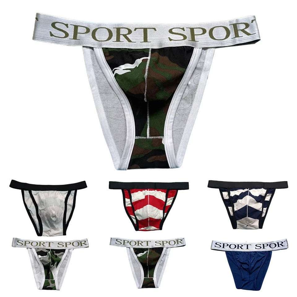 Slip intimo uomo quotidiano bikini mutande cotone traspirante jockstrap - Immagine 2 di 4