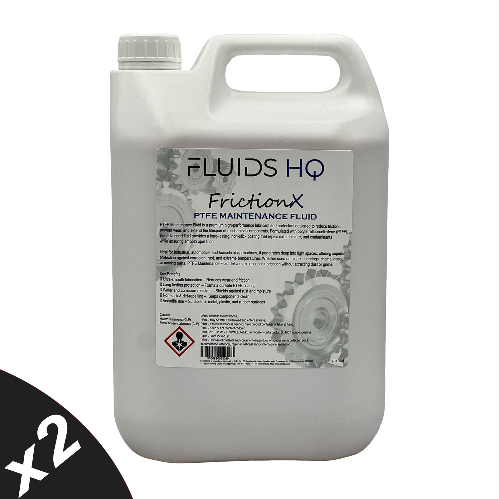 FluidsHQ PTFE Maintenance Fluid Lubricant  Protectant  Anti-Friction Fluid 2x5L