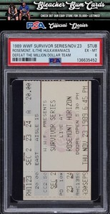 1989 WWF 3rd Survivor Series Ticket Hulkamaniacs Million Dollar Team PSA 6