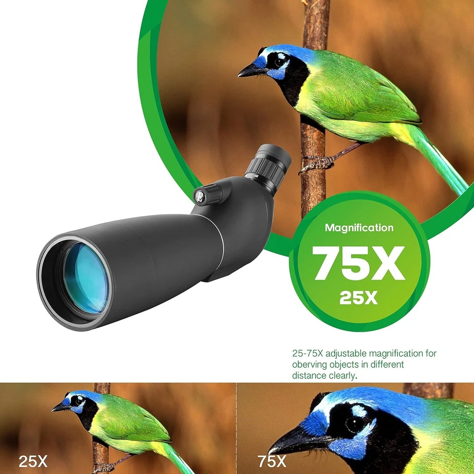 25-75X70 Spotting Scope with Tripod & Case for Birdwatching & Shooting - Image 2 of 4