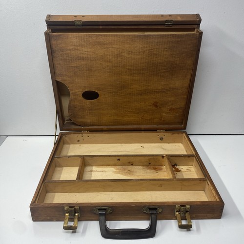 VINTAGE Artist Painters Palette Case Travel Box Briefcase 16.3/4x13-1/2x4-5/8