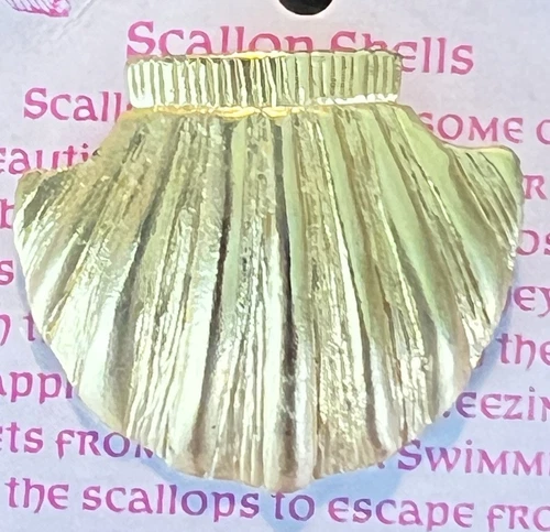 Scallop Shell New Vintage Lapel Vest Hat Pin 14K Gold Plated