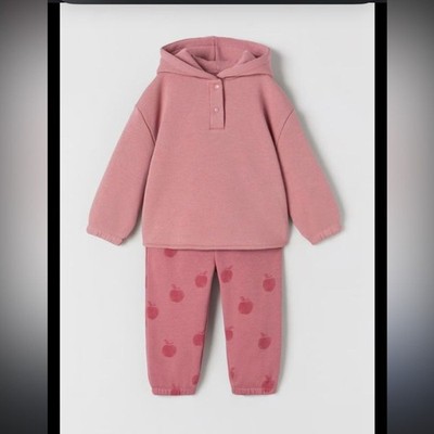 ZARA Kids faux fur apple hoodie Set - 2/3 T