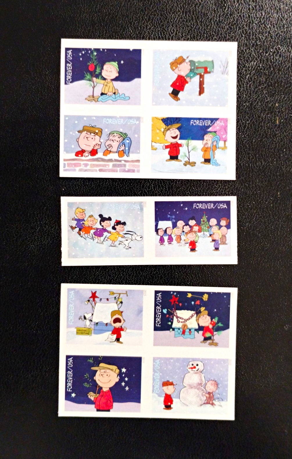 US Postage Forever Peanuts Christmas Cartoons Stamp Multicolor MNH Block