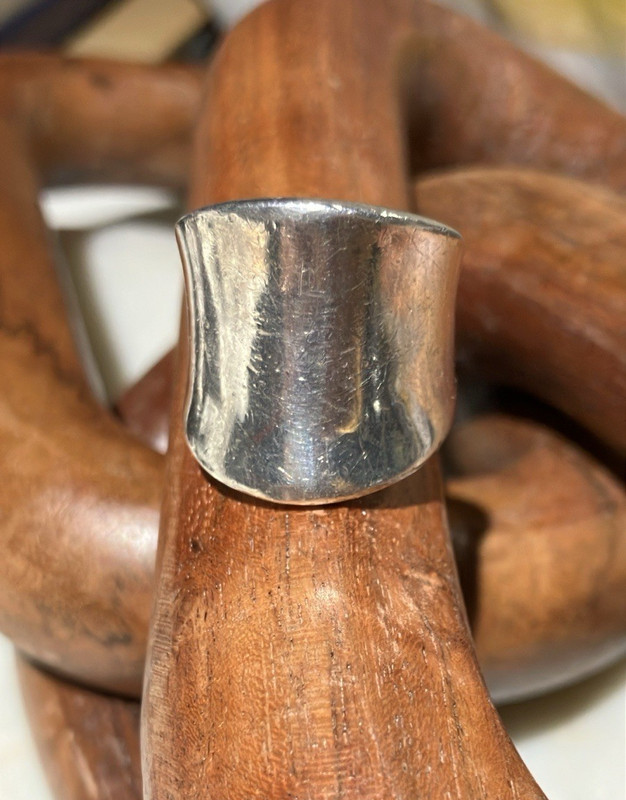 Pure Silver .999 Modernist Wide Saddle Ring Size 7