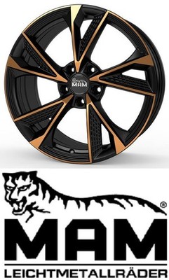 4x MAM RS6 8,5x20 5/108,0 ET40 matt Black Front Copper