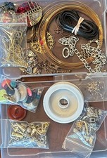 Jewelry making kit caps spacers clasps crimps wire links vintage pieces EBYJ 4