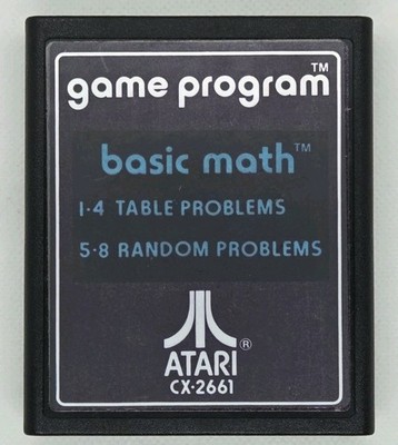 Basic Math (Atari 2600, 1977) Cart Only Gatefold Text # Label Variant Clean/Work