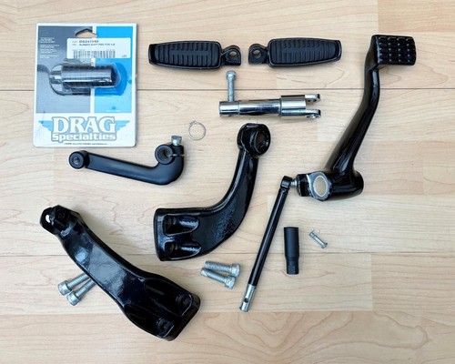 Harley Sportster Black Mid-Controls Brake & Gear Levers Foot Mounts 2014-21 XL