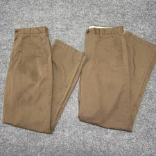 Lot Of 2 Wearguard UPS Pants Men Size 32x34 Brown Flat Front Workwear Uniform