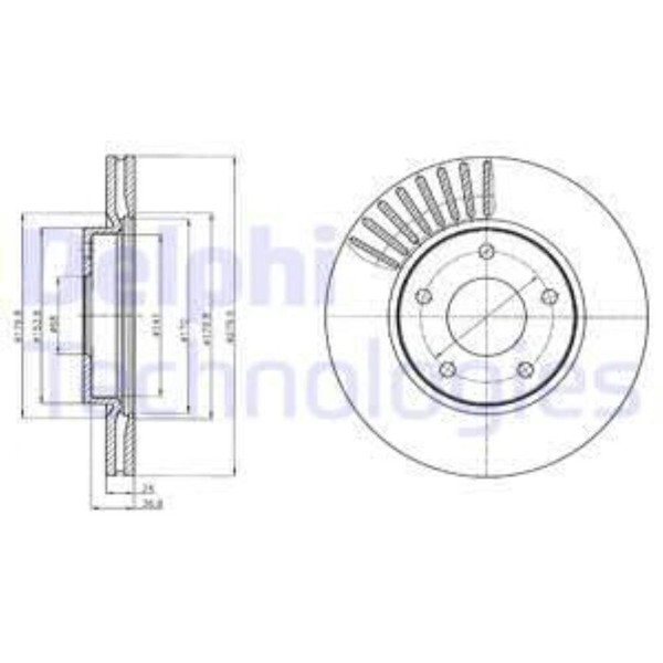 Delphi 2X Bremsscheibe Vorne Ø280 Mm FüR Nissan Juke F15 1.6 1.2 Dig-T Pulsar-image