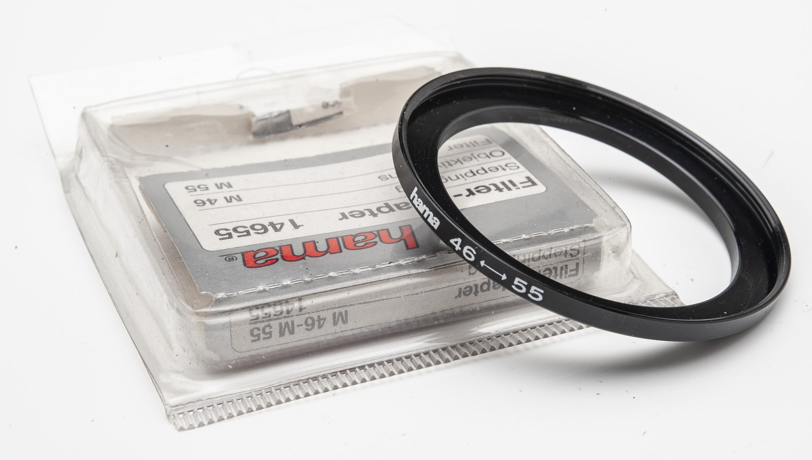 Hama 14655 Step-Up Filter Adapter Ring 46mm to 55mm M46 M55 New
