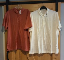 Lot of 2 New Men  s Old Navy Polo Shirt Size XXL Orange White Short Sleeve