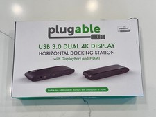 Plugable UD6950H USB 3.0 Dual 4K Display Horizontal Docking Station BRAND NEW!