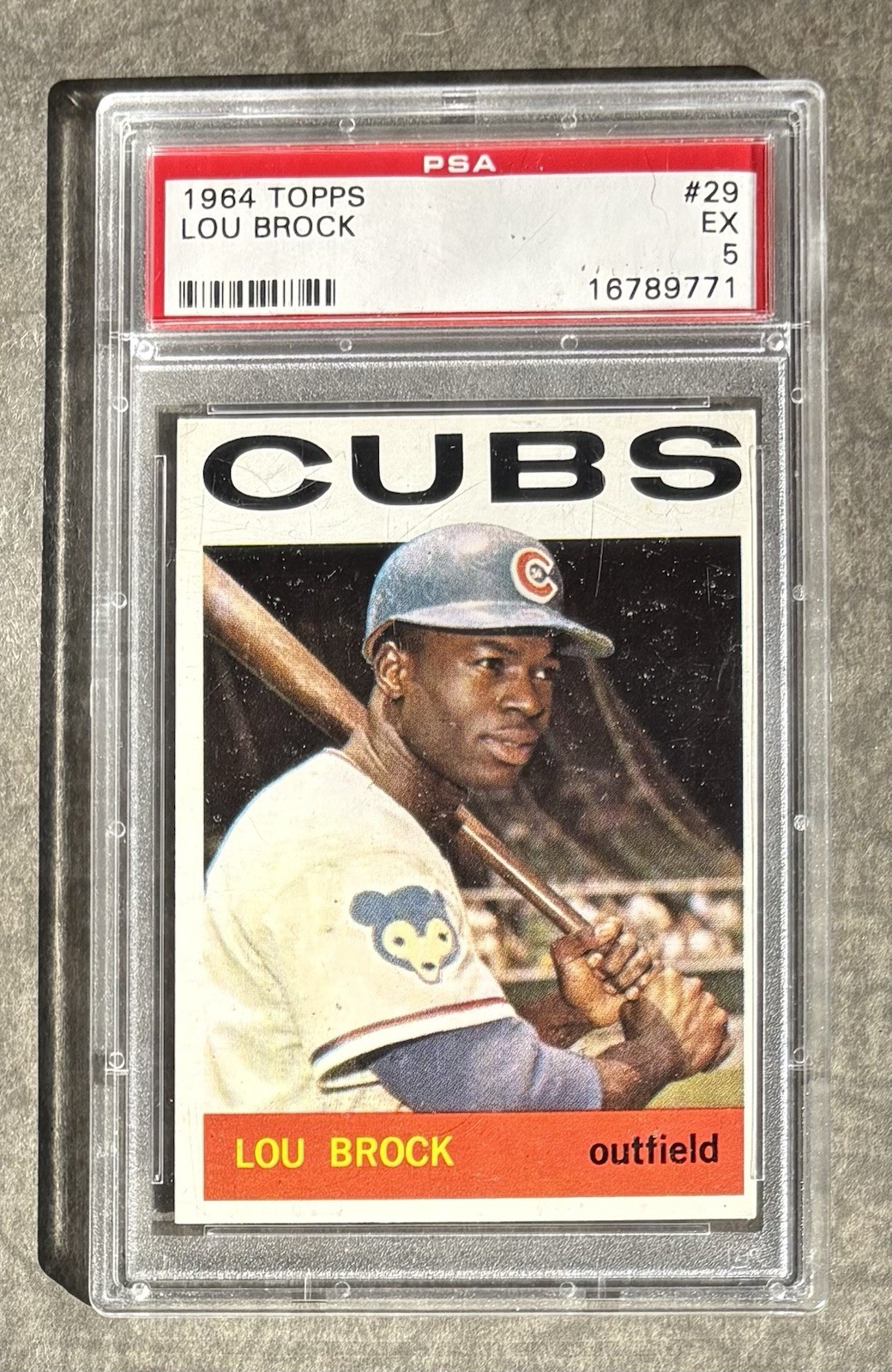 Lou Brock 1964 Topps #29 PSA 5 Chicago Cubs St Louis Cardinals *HOF*