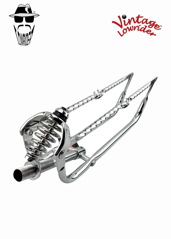 Vintage Lowrider 26" Bent Leg Springer Chrome Fork w/Square CAGE Twisted Bars - Image 3 of 3