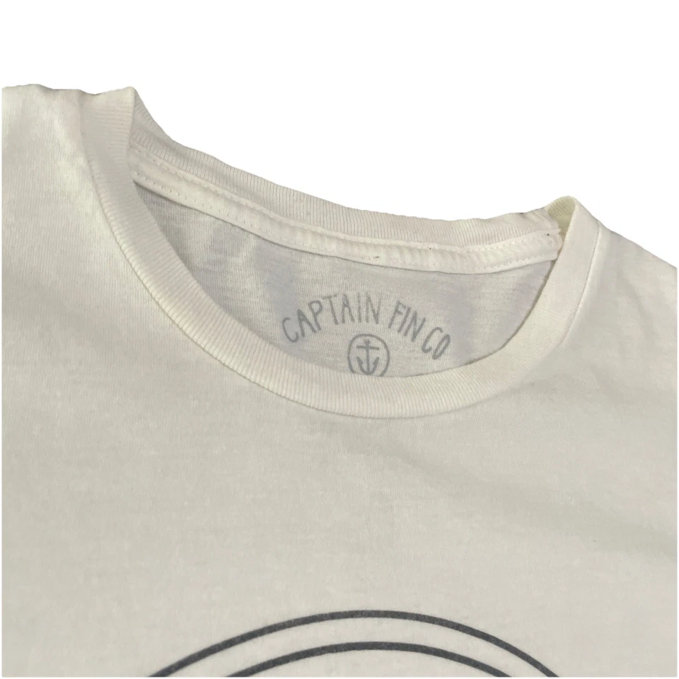 Captain Fin Co. Captains Crew ESTD 2007 Camiseta Algodón Blanco Medio Manga Corta Foto 3 de 4