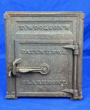 Early Cast Iron C.1835 Tom Woolson's Patent No.2 STOVE DOOR Claremont, NH