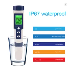 5-in-1 Digital Water Tester Pen TDS/EC/pH/Salinity/Temp for Pools & Aquariums