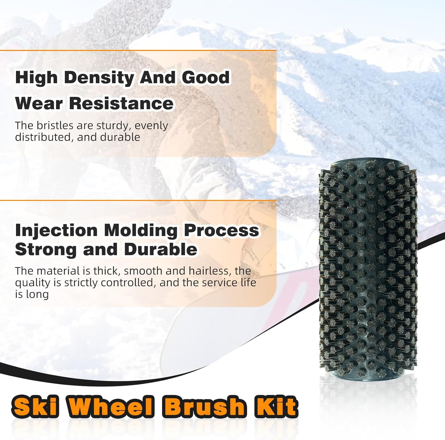 150Mm Ski Roto Brush Kit Roto Brush Handle Axle with All 3 Brushes (Brass, Horse