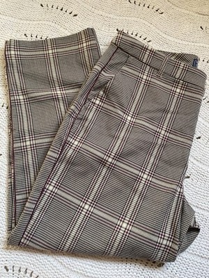 Abercrombie & Fitch Glen Plaid Check Simone High Rise Ankle Flare Womens XL