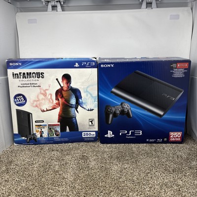Sony PlayStation 3 250GB Super Slim Black PS3 Game Console In Box