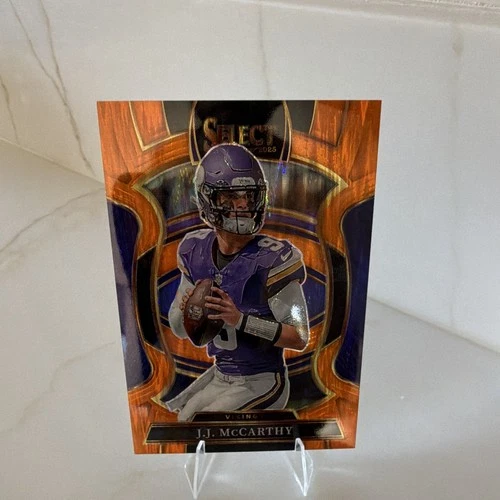 Panini 2025 Select Concourse J.J. McCarthy Vikings #63 Orange Shock Prizm /499