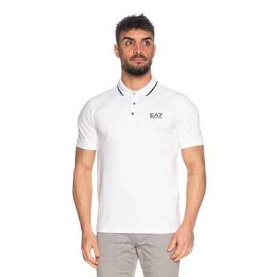 EA7 Core Identity Piquet Poloshirt Streifen am Kragen