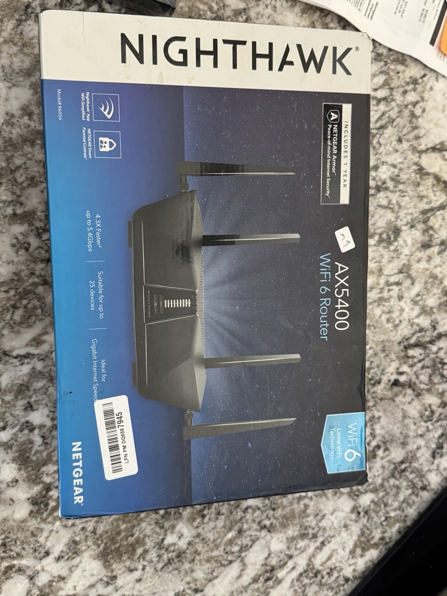 Netgear RAX54v2 Black Nighthawk AX5400 6-Stream Dual-Band Wi-Fi 6