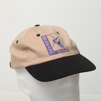 Vintage HeadShot Hat Cap Strap Back One Size Beige Microsoft TechEd 96 Mens 90s