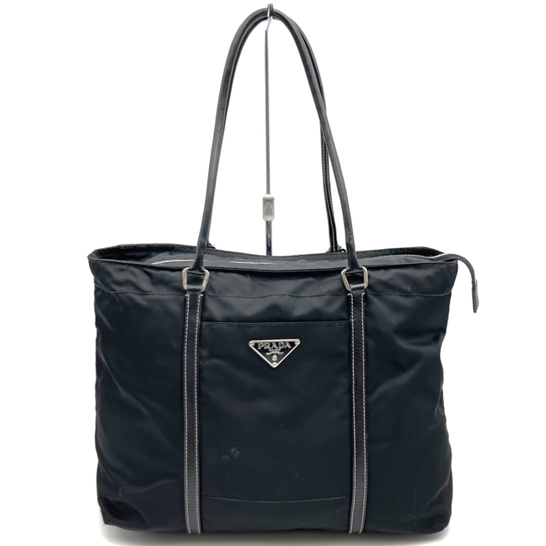 PRADA Handbag Tote Bag Triangle Logo Nylon Leather Black Ladies Fashion ELGZN Us