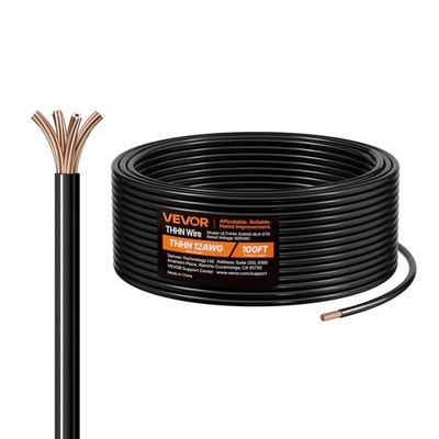12 AWG THHN Wire, 19-Stranded, 100% OFC Copper Electrical Building Wire with Nyl