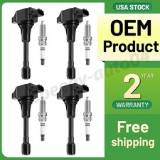 4 Ignition Coil Pack and  Spark Plugs For 2014-2015 Nissan Rogue Select 2.5L l4