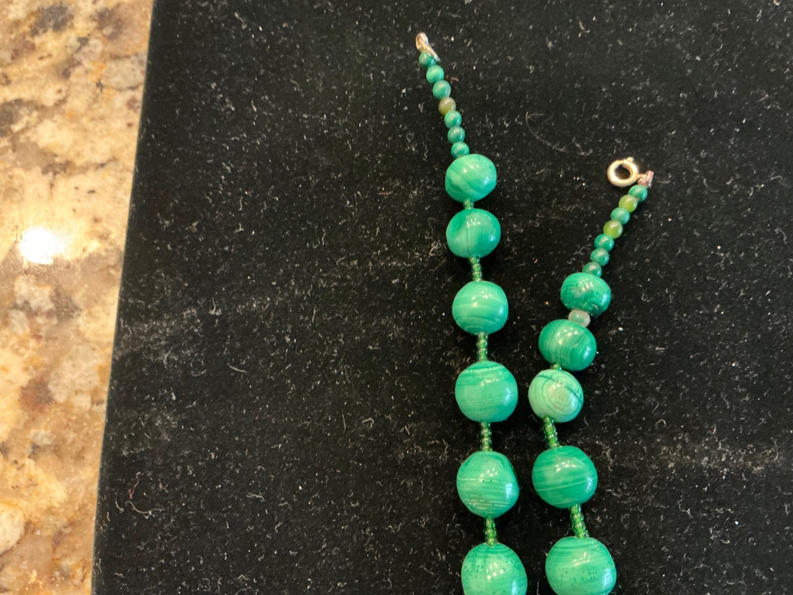 Malachite Gemstone Statement Strand Necklace - image 6