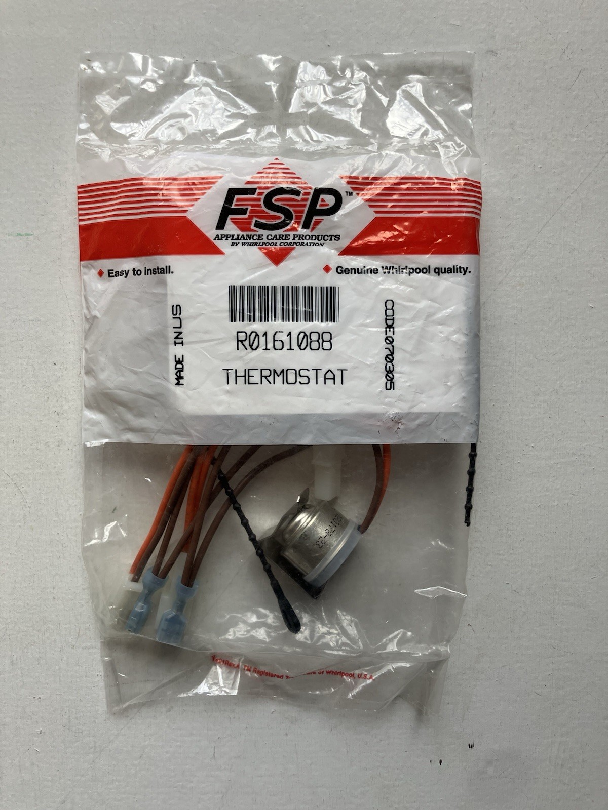 R0161088  Whirlpool, Maytag Refrigerator  Defrost Thermostat Kit Genuine OEM