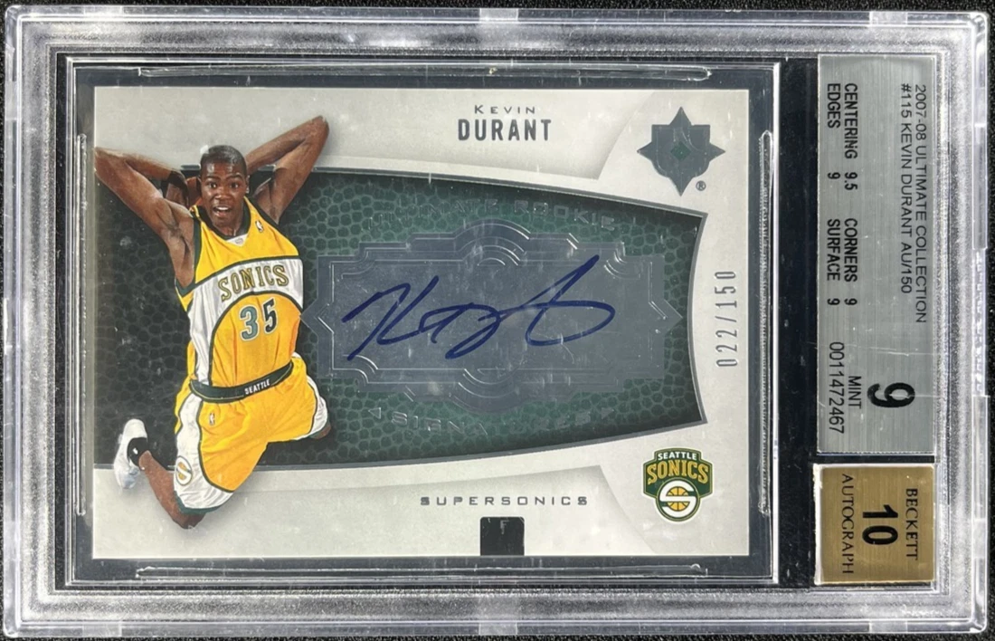 Kevin Durant Seattle Supersonics Basketball Autographed Sports