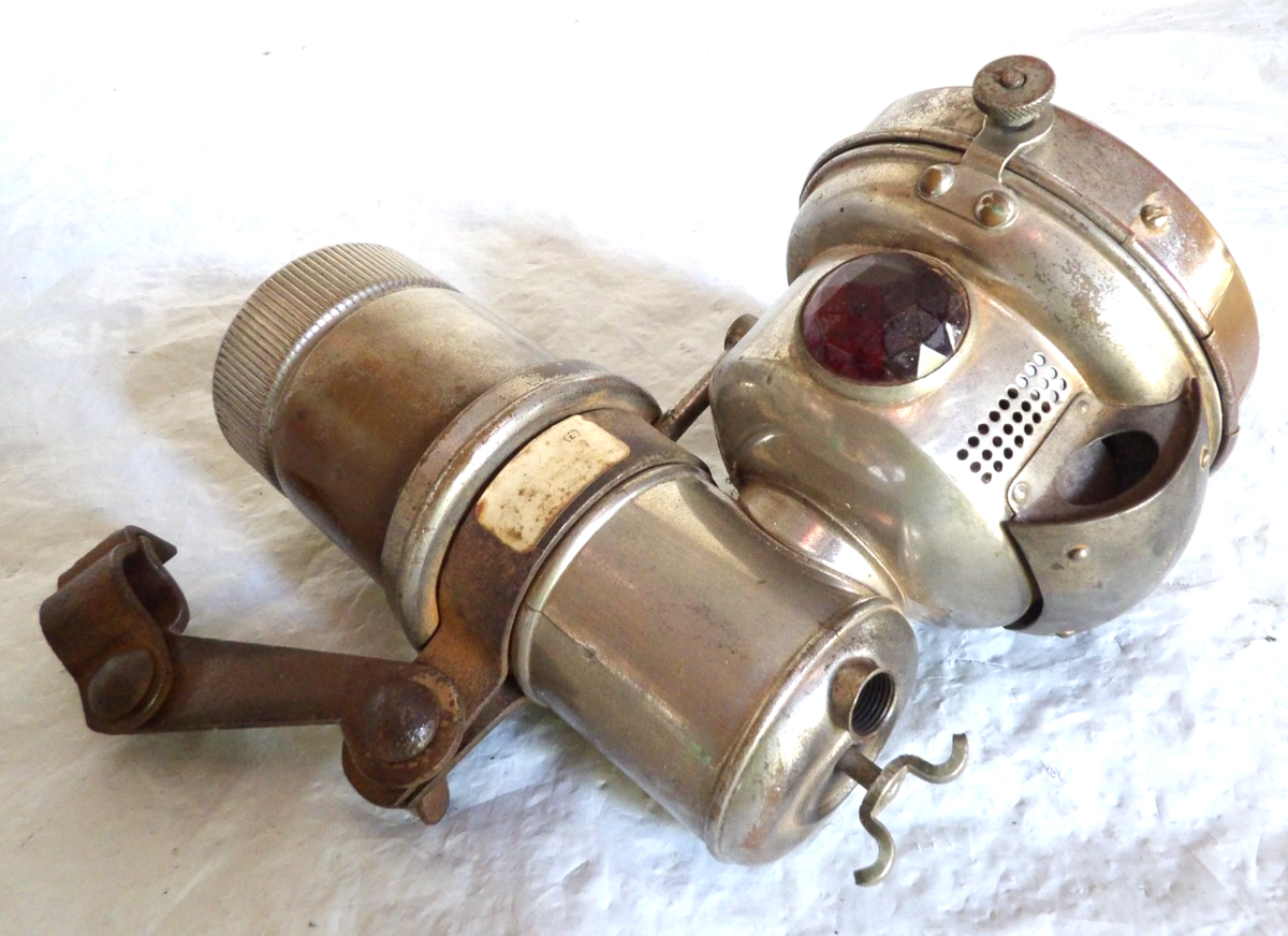 VINTAGE BICYCLE MOTORCYCLE Carbide LIGHT 1900 1910 1920s OLD SOL 